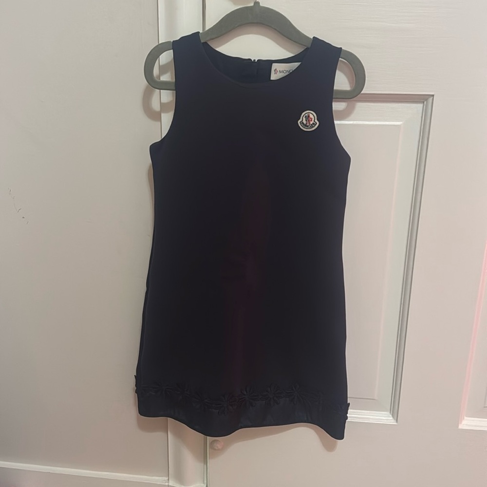 Navy Blue girls Moncler dress, size 5.